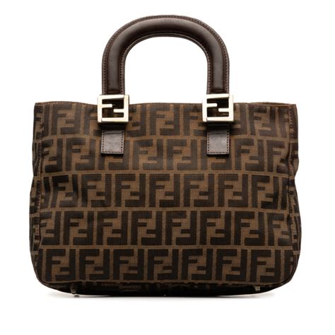 fendi twins tote black|fendi zucca shopper tote.